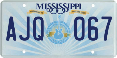 MS license plate AJQ067