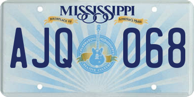 MS license plate AJQ068