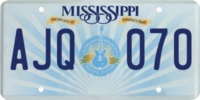 MS license plate AJQ070