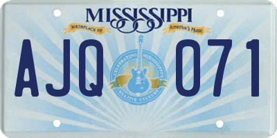 MS license plate AJQ071