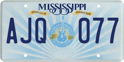 MS license plate AJQ077