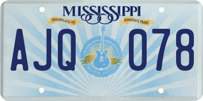 MS license plate AJQ078