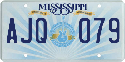 MS license plate AJQ079