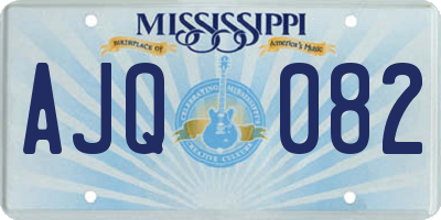 MS license plate AJQ082