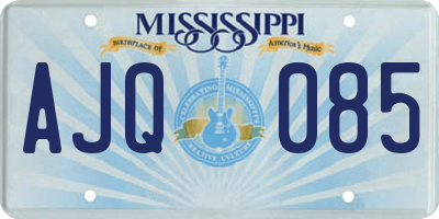 MS license plate AJQ085