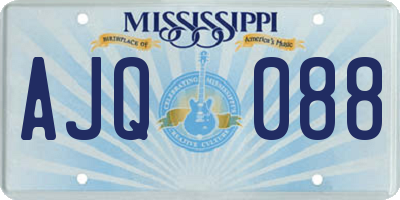 MS license plate AJQ088