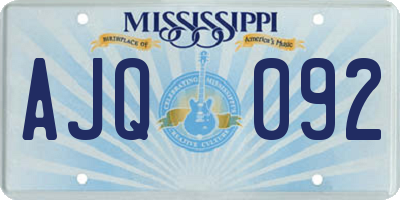 MS license plate AJQ092