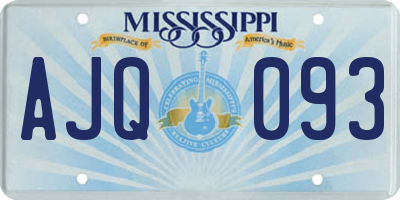 MS license plate AJQ093