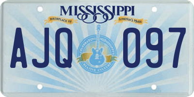 MS license plate AJQ097