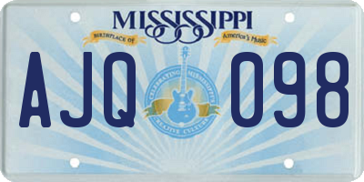 MS license plate AJQ098