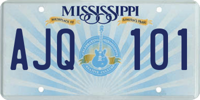 MS license plate AJQ101