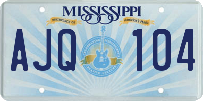 MS license plate AJQ104
