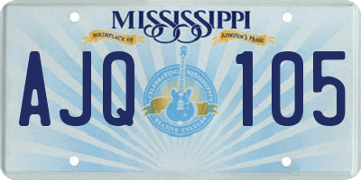 MS license plate AJQ105