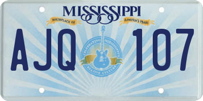 MS license plate AJQ107
