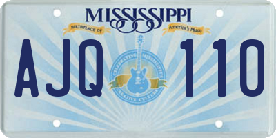 MS license plate AJQ110