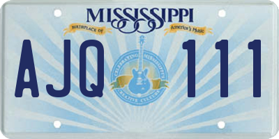 MS license plate AJQ111