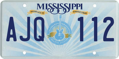 MS license plate AJQ112