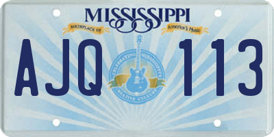 MS license plate AJQ113