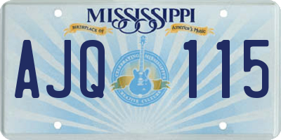 MS license plate AJQ115