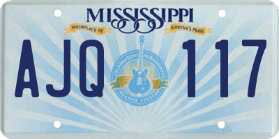 MS license plate AJQ117