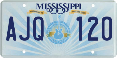 MS license plate AJQ120