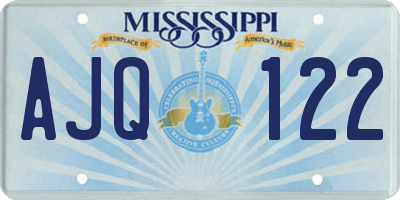 MS license plate AJQ122
