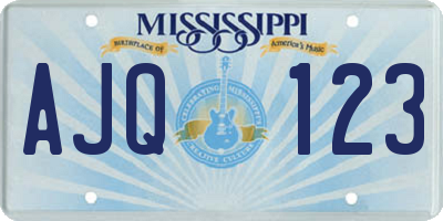 MS license plate AJQ123
