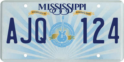 MS license plate AJQ124
