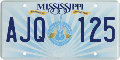 MS license plate AJQ125
