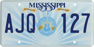 MS license plate AJQ127