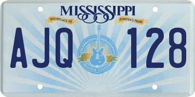 MS license plate AJQ128