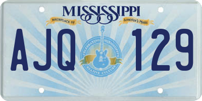 MS license plate AJQ129