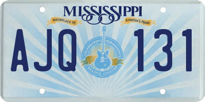 MS license plate AJQ131
