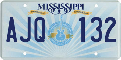 MS license plate AJQ132