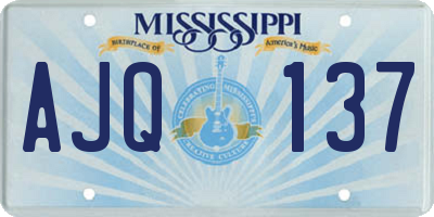 MS license plate AJQ137