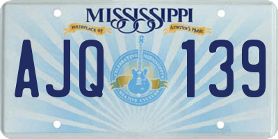 MS license plate AJQ139