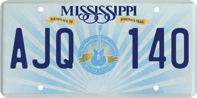 MS license plate AJQ140