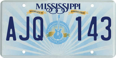 MS license plate AJQ143