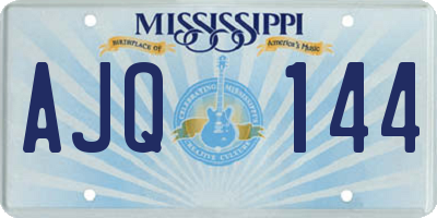 MS license plate AJQ144