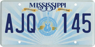 MS license plate AJQ145