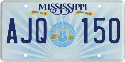 MS license plate AJQ150