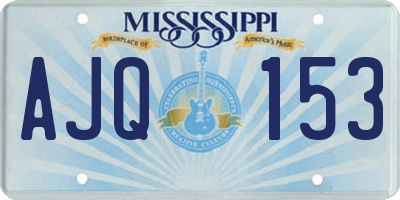 MS license plate AJQ153