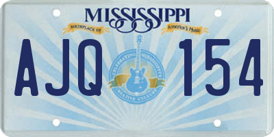 MS license plate AJQ154