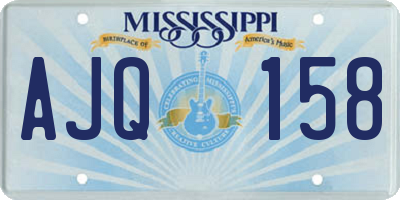MS license plate AJQ158