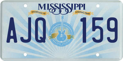 MS license plate AJQ159