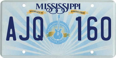 MS license plate AJQ160