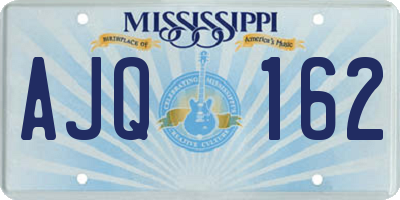 MS license plate AJQ162