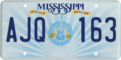 MS license plate AJQ163