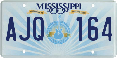 MS license plate AJQ164