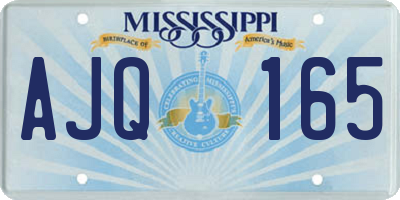 MS license plate AJQ165